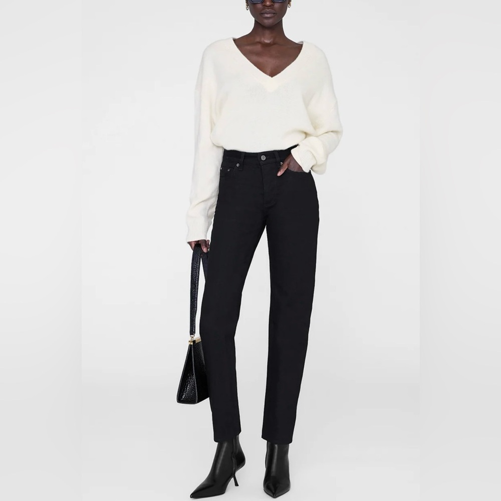 Anine Bing Bruno High Rise Slim Straight Denim Jeans